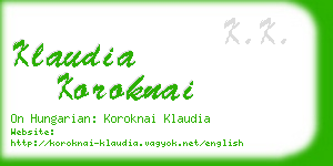 klaudia koroknai business card